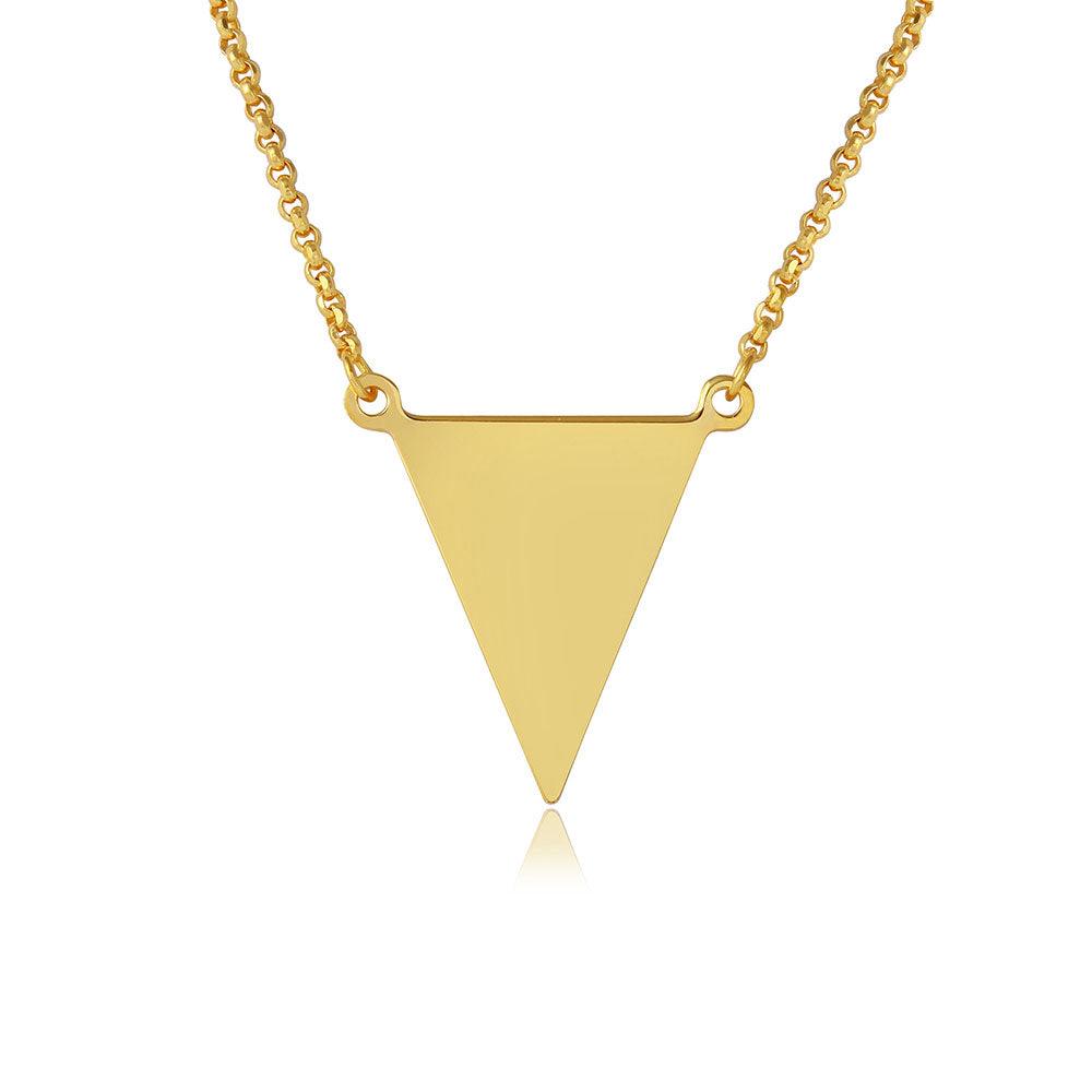 Silver 925 Gold Plated Triangle Charm Necklace - ARN00025GP SPI