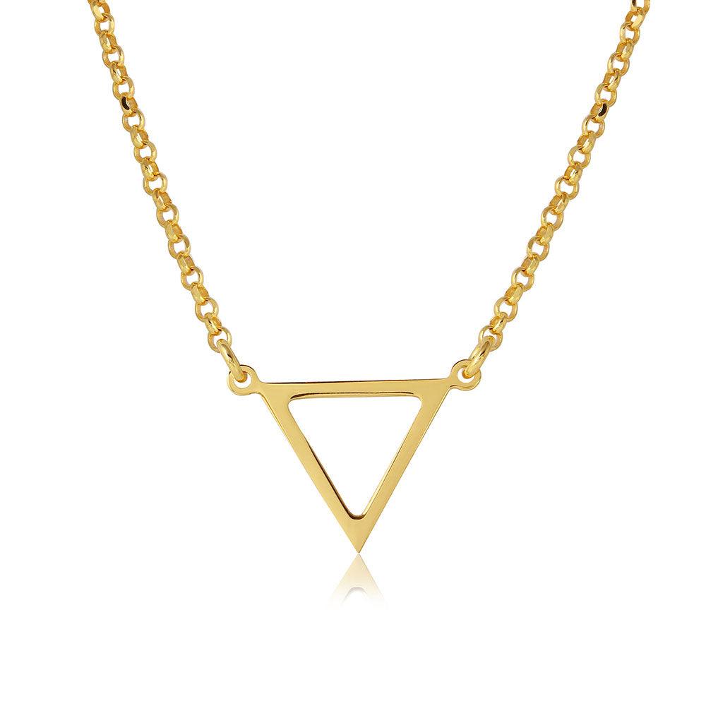 Silver 925 Gold Plated Open Triangle Charm Necklace - ARN00026GP SPI