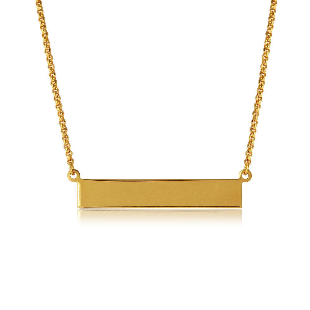 Silver 925 Gold Plated Bar Necklace - ARN00029GP SPI
