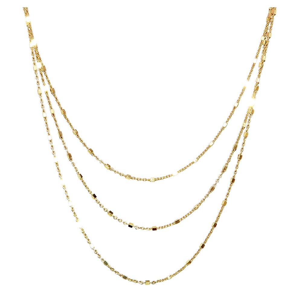 Gold Plated 925 Sterling Silver 3 Layered Necklace - ARN00042GP SPI