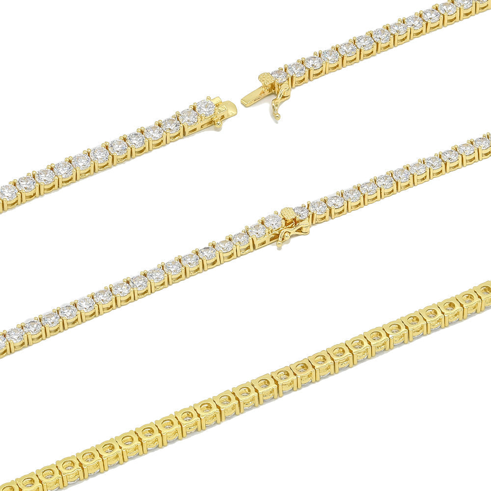 BRTC-29 Brass Tennis Chain 4mm Fantastic Jewelry NYC