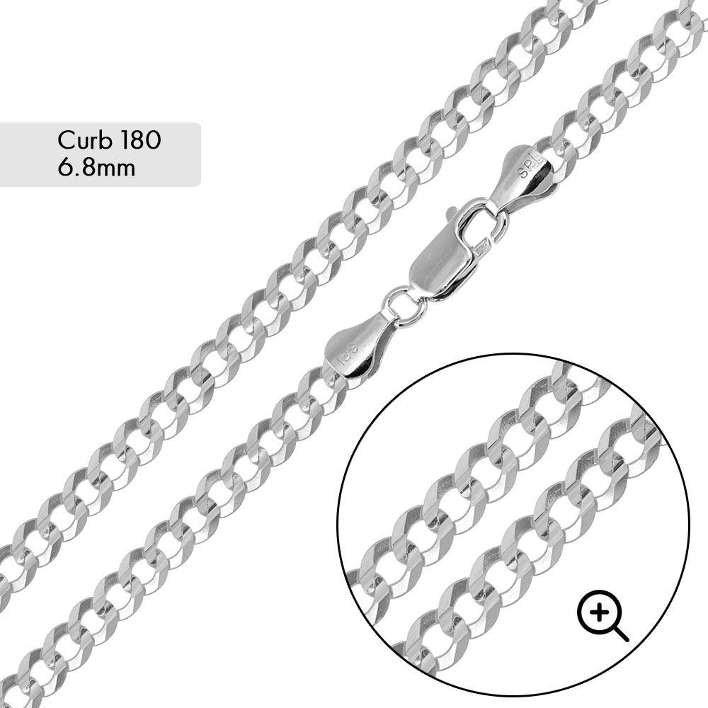 Curb 180 Chain or Bracelet 7.2mm - CH619 SPI