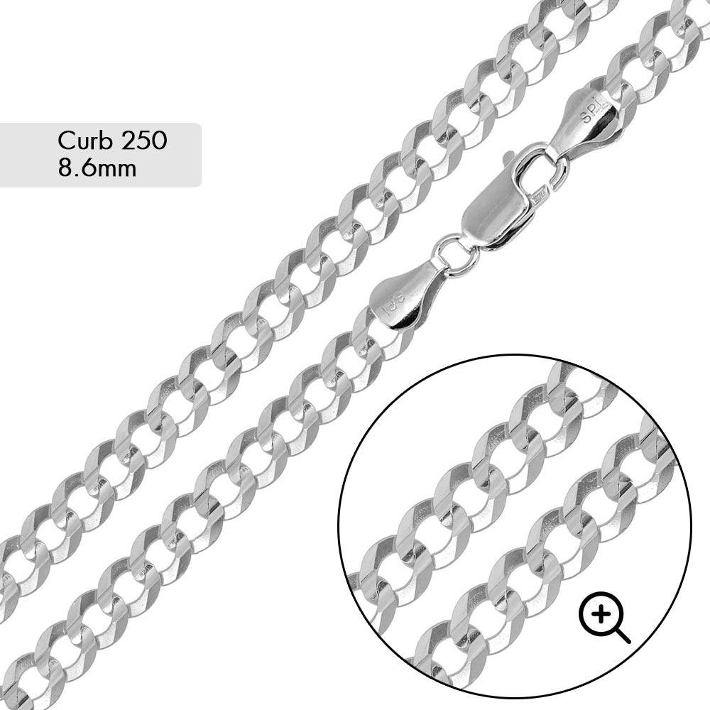Curb 250 Chain or Bracelet 8.6mm - CH621 SPI