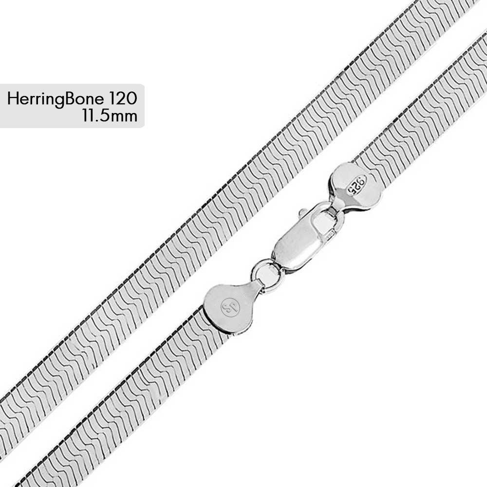 Herring Bone 120 Chain or Bracelet 11mm - CH816 SPI