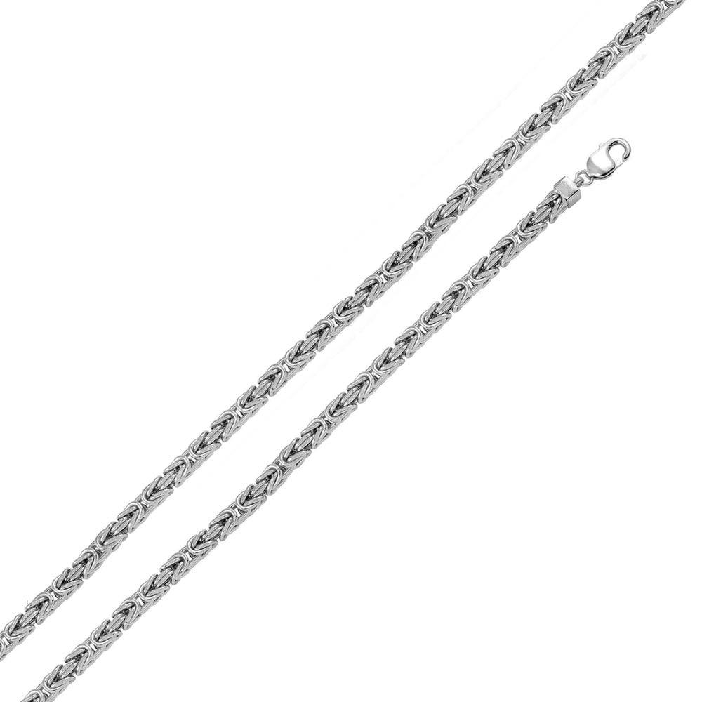925 Sterling Silver Anti Tarnish Byzantine 4.2mm Chain - CHHW127
