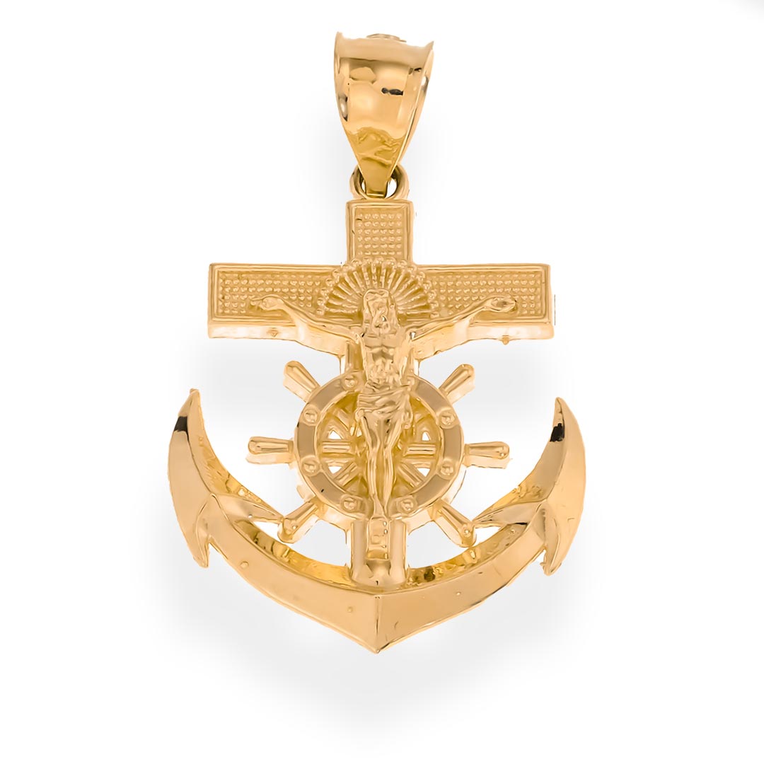 Mariner Crucifix Anchor Cross Pendant
