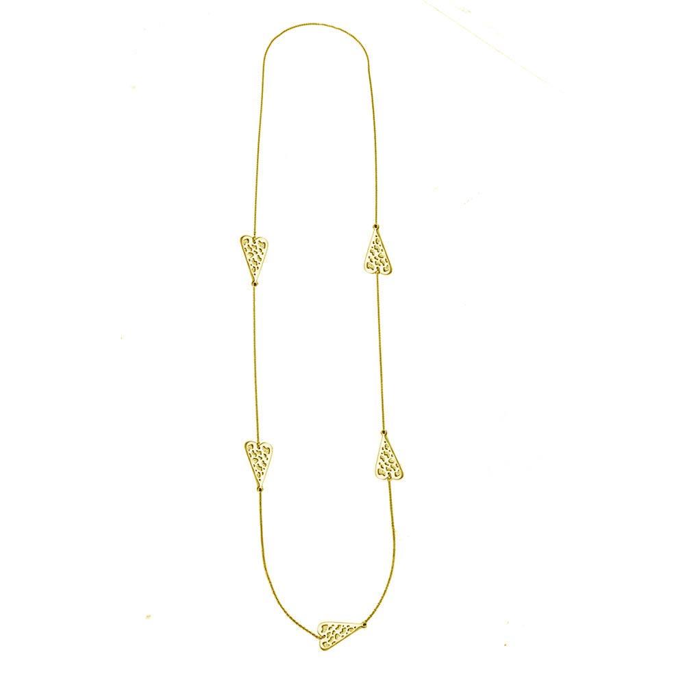 Gold Plated 925 Sterling Silver 5 Heart Necklace - DIN00017GP SPI