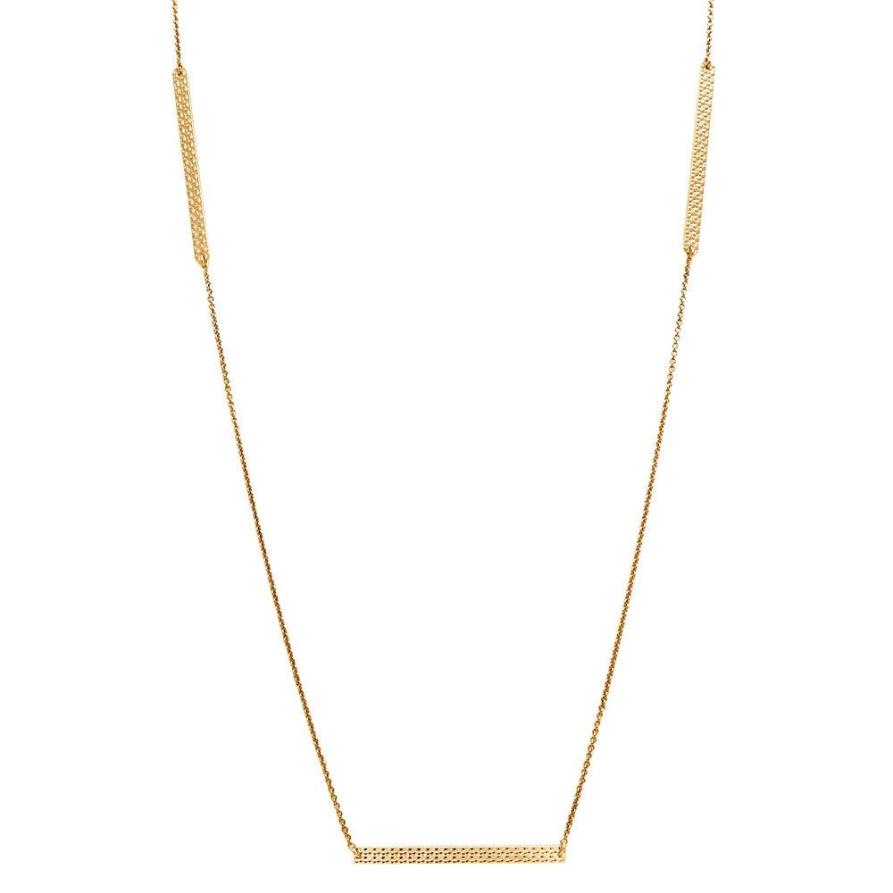 Gold Plated 925 Sterling Silver Diamond Cut Bars Necklace - DIN00019GP SPI