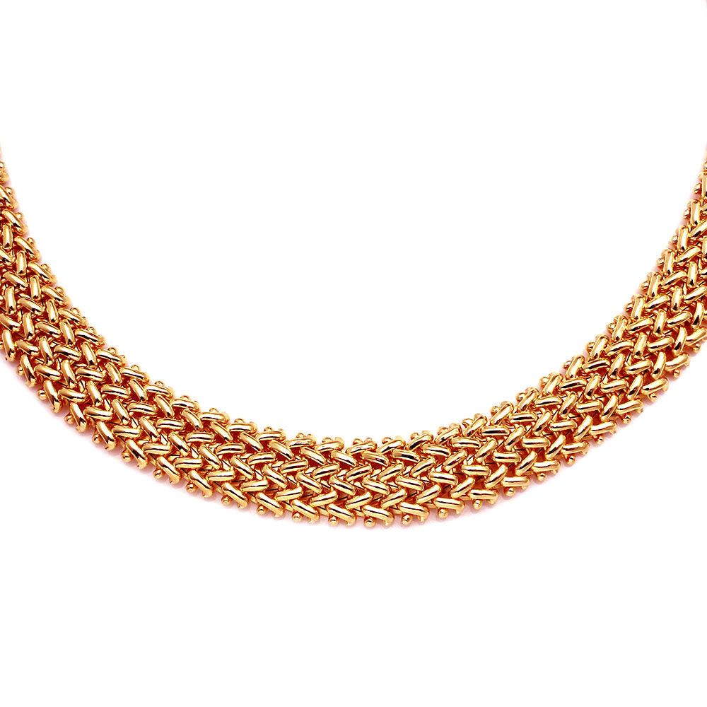 Rose Gold Plated 925 Sterling Silver Braided Necklace - DIN00061RGP SPI