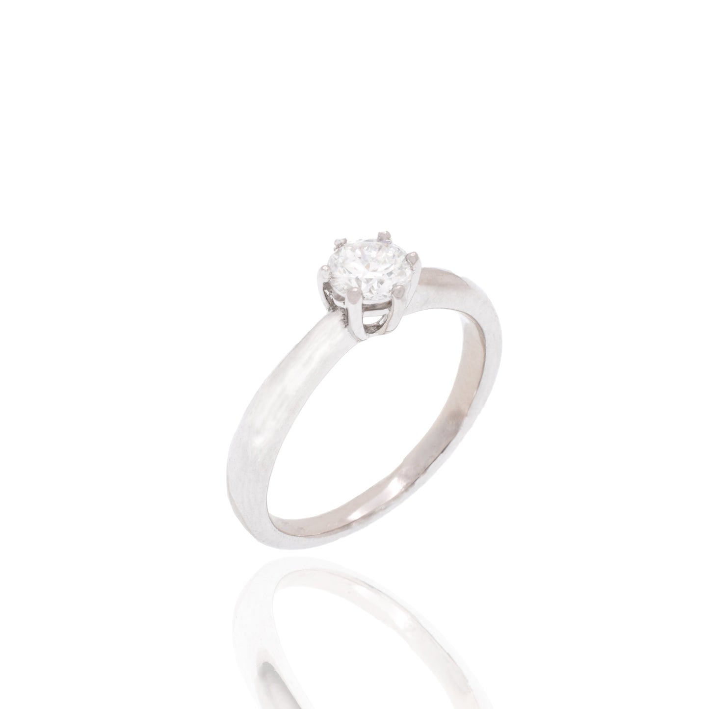 Rhodium Plated 925 Sterling Silver 5mm Round Lab Grown Diamond on Solitaire Engagement Ring - LGMR00001 Fantastic Jewelry NYC