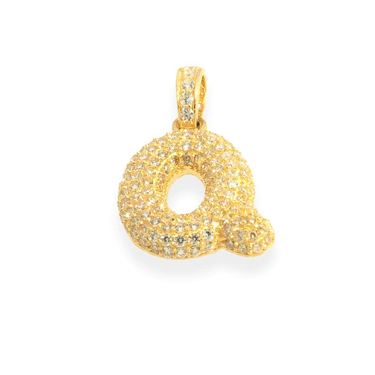 "Q" Pendant With 14K Gold