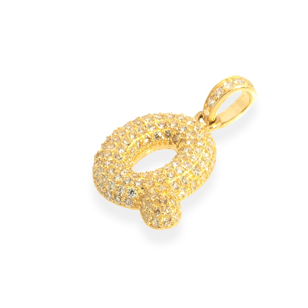 "Q" Pendant With 14K Gold