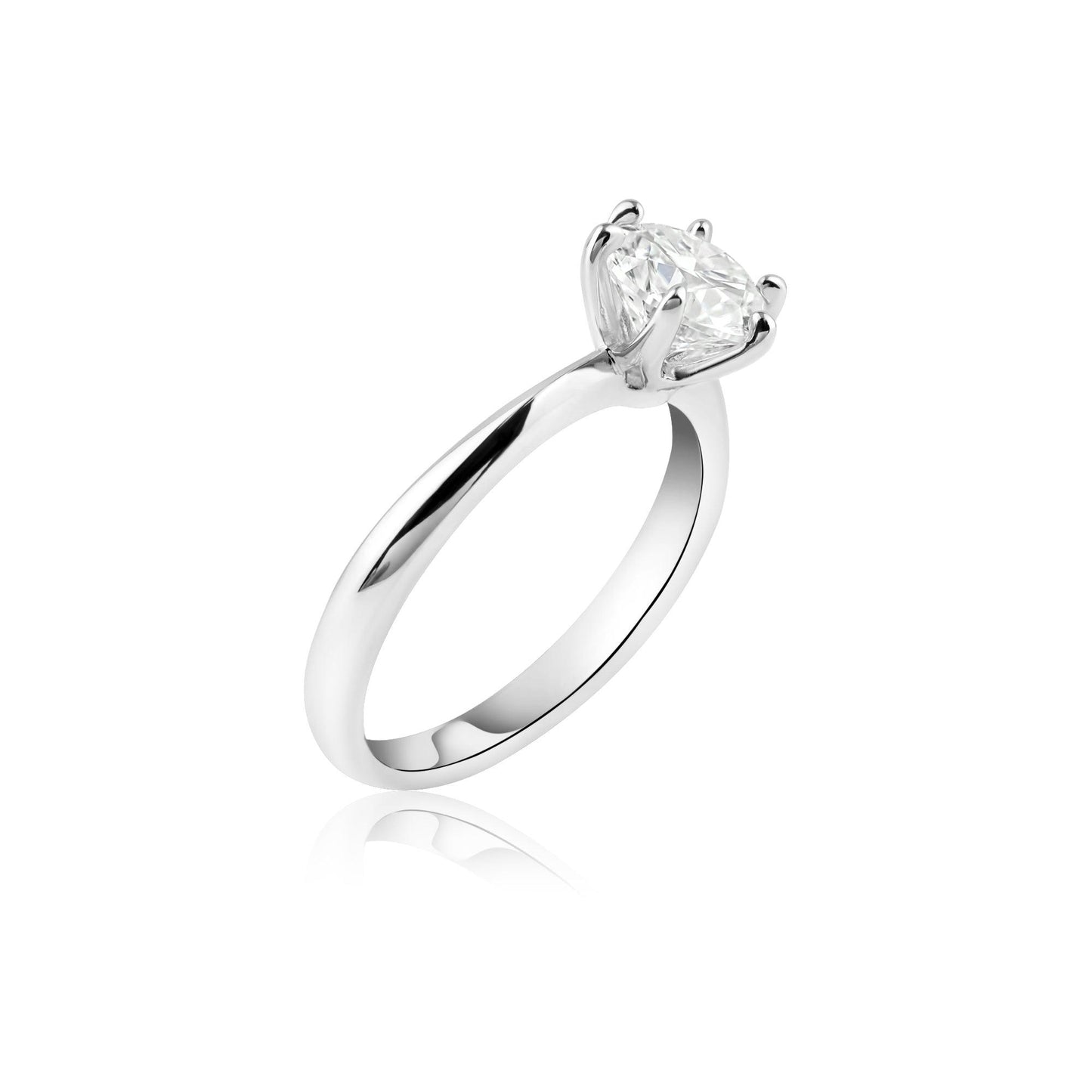 Rhodium Plated 925 Sterling Silver 1 Carat Moissanite Ring - MBGR00001 SPI