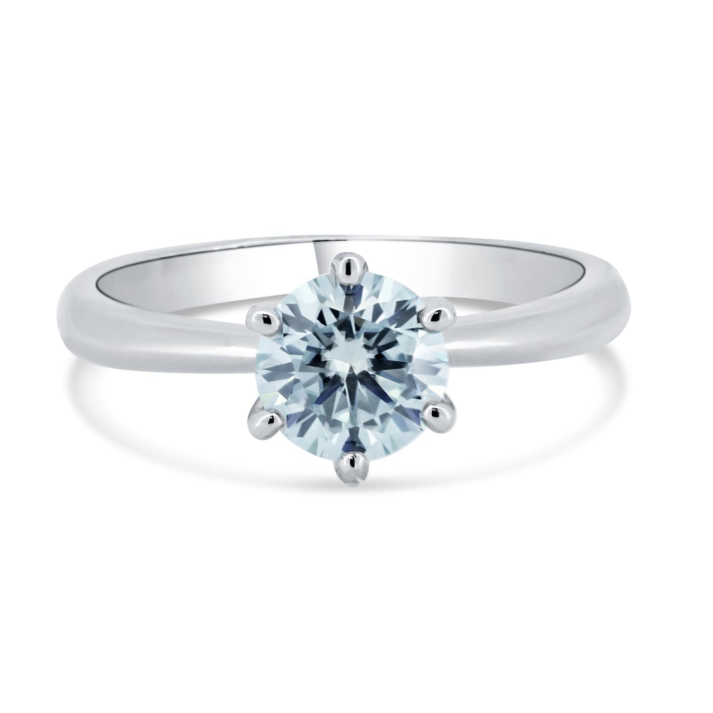 Rhodium Plated 925 Sterling Silver 1 Carat Moissanite Ring - MBGR00001 SPI