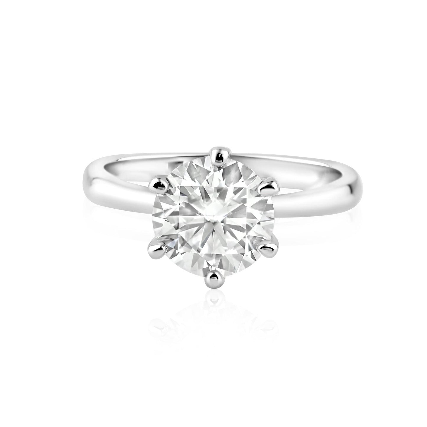 Rhodium Plated 925 Sterling Silver 2 Carat Moissanite Ring - MBGR00002 SPI