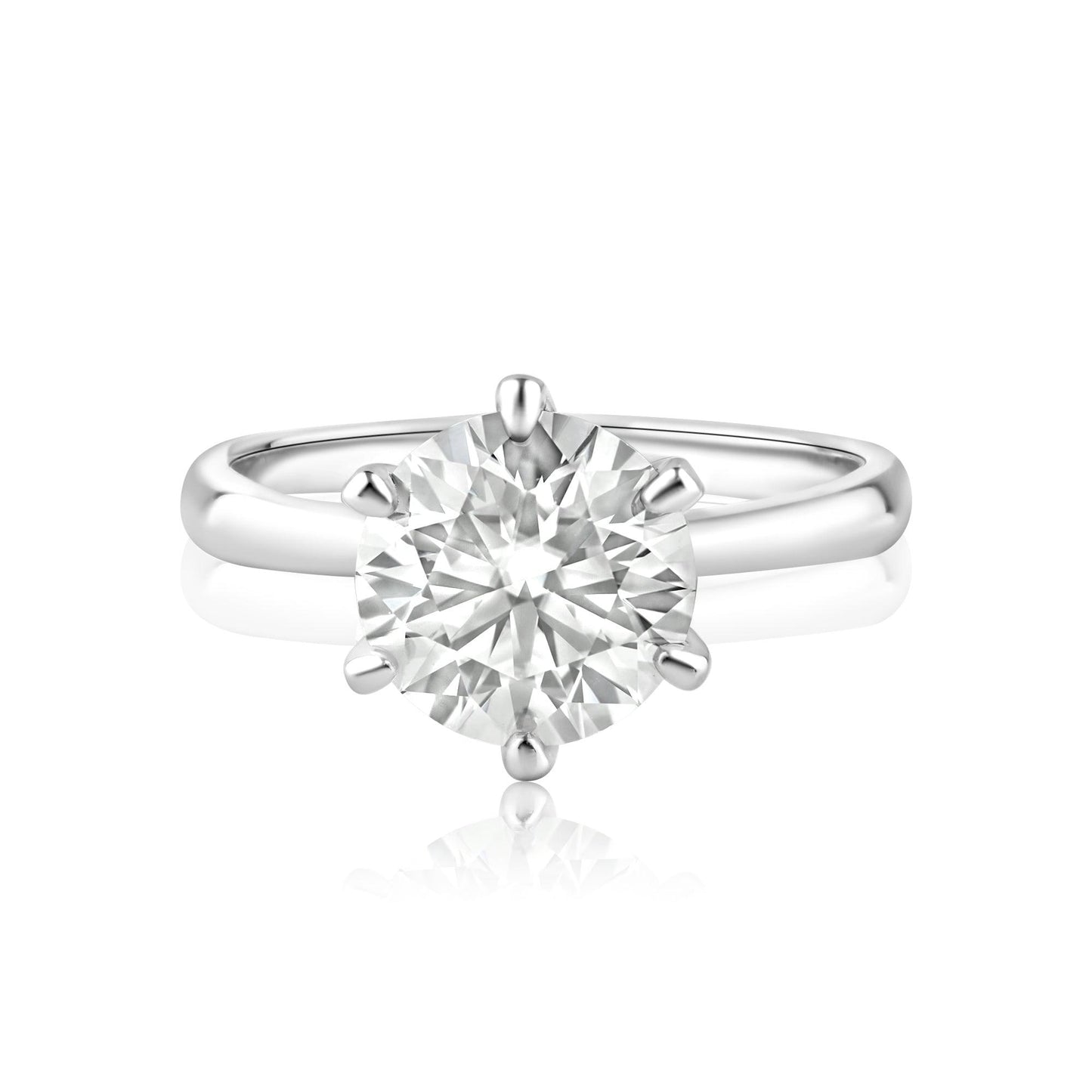 Rhodium Plated 925 Sterling Silver 3 Carat Moissanite Ring - MBGR00003 SPI