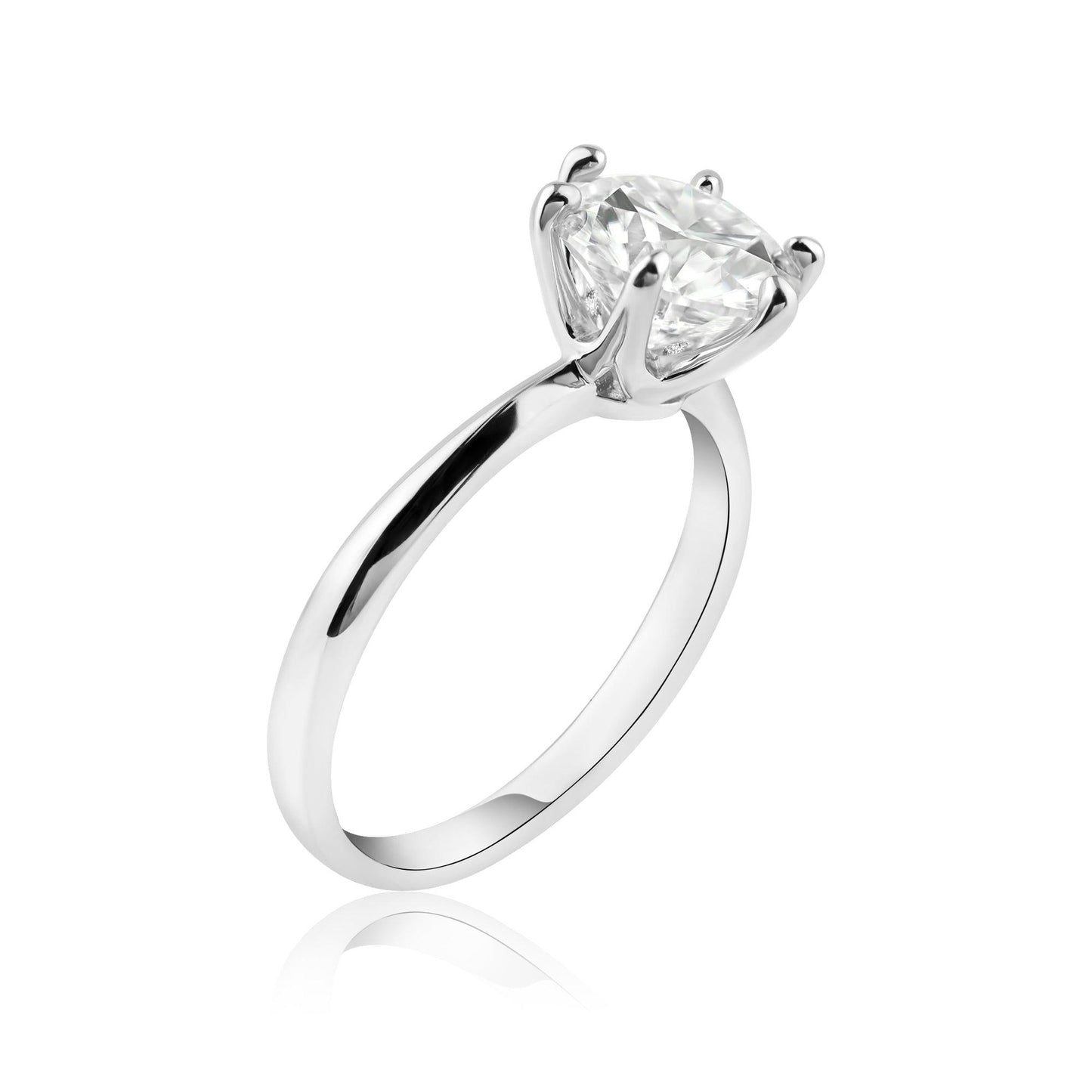 Rhodium Plated 925 Sterling Silver 3 Carat Moissanite Ring - MBGR00003 SPI