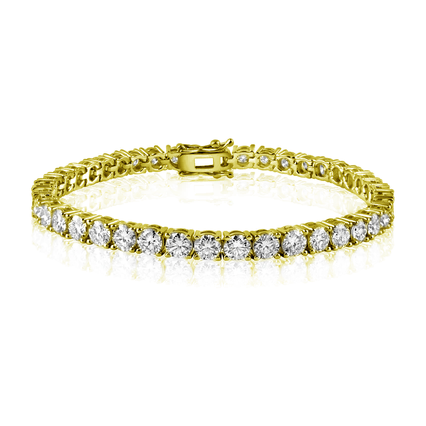 Gold Plated 925 Sterling Silver Moissanite Stone 5mm Tennis Bracelet - MGMB00087GP SPI