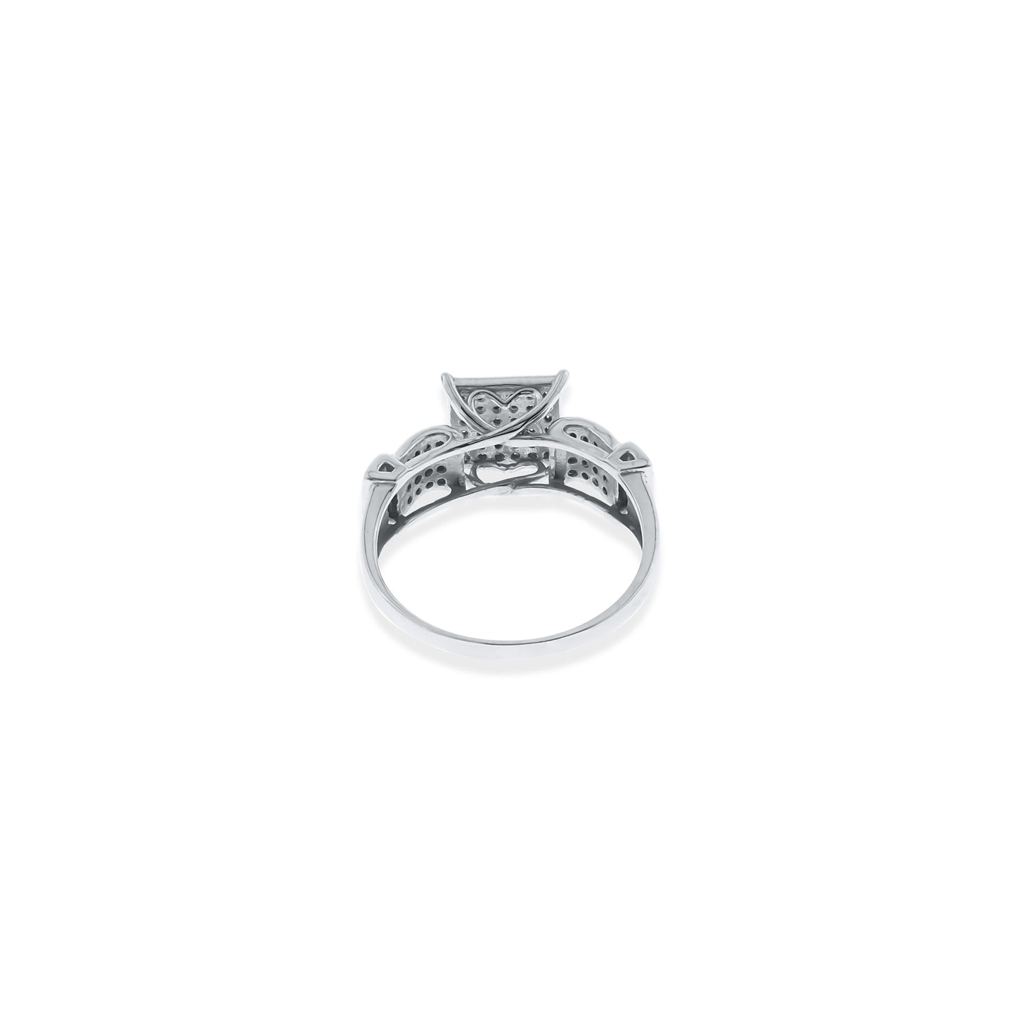 White Gold Round Cut Pave CZ Engagement Fashion Ring| 10K Gold With Cz