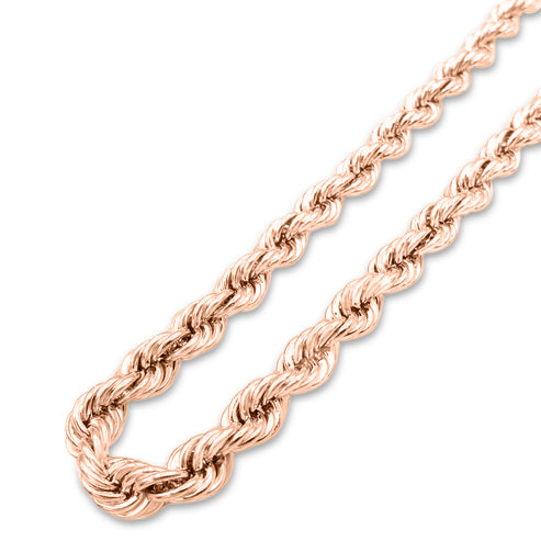 10K Gold- Solid Rope Chain (Rose Gold)