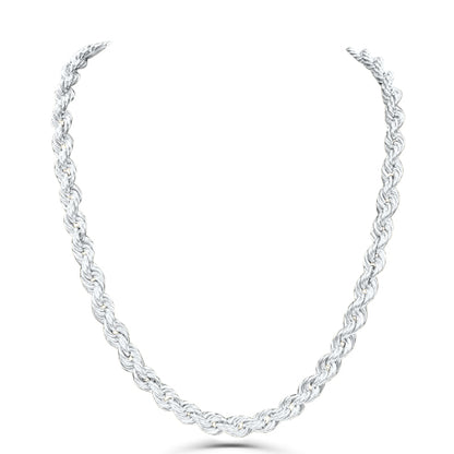 10K Gold- Solid Rope Chain (White Gold)