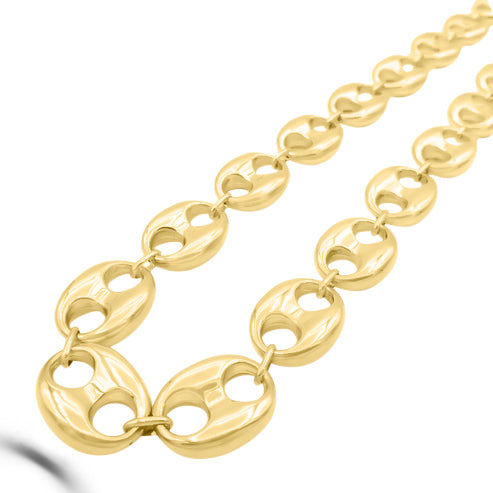 10K Gold- Hollow Puff Mariner Chain