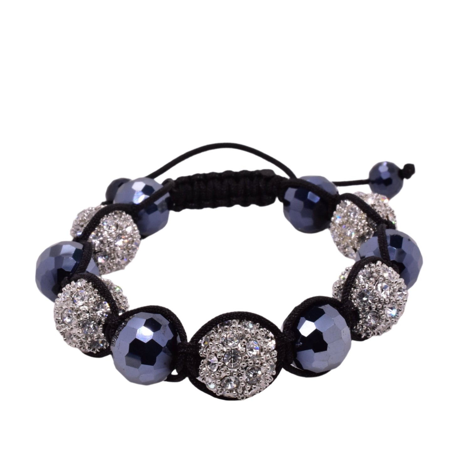 Stainless Steel Crystal and Hematite Beads Shamballa Bracelet - SBB00038 Fantastic Jewelry NYC