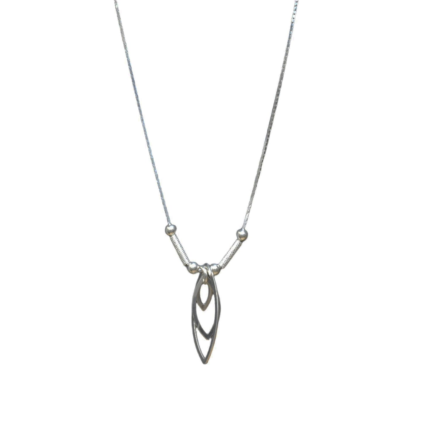 925 Sterling Silver Ascending Almond Drop Necklace- SPN00011 Fantastic Jewelry NYC