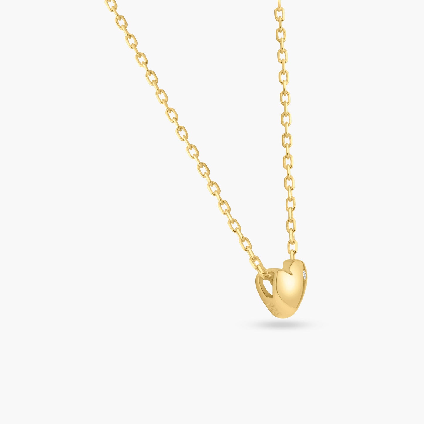 Gold Plated 925 Sterling Silver Small Heart with Stone Necklace - STP01542GP SPI