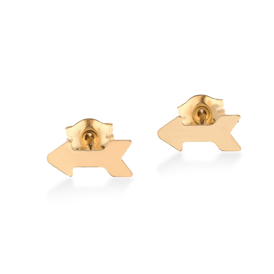 Tiny Arrow Stud Earrings  | 14K Gold