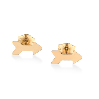Tiny Arrow Stud Earrings  | 14K Gold