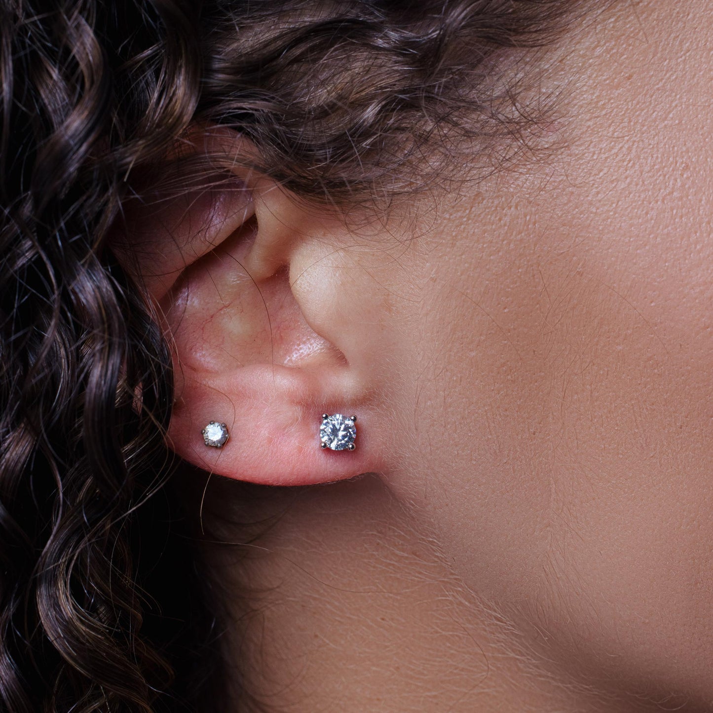 925 Sterling Silver Moissanite 5mm Round Push Back Earring - MBGE00003 SPI