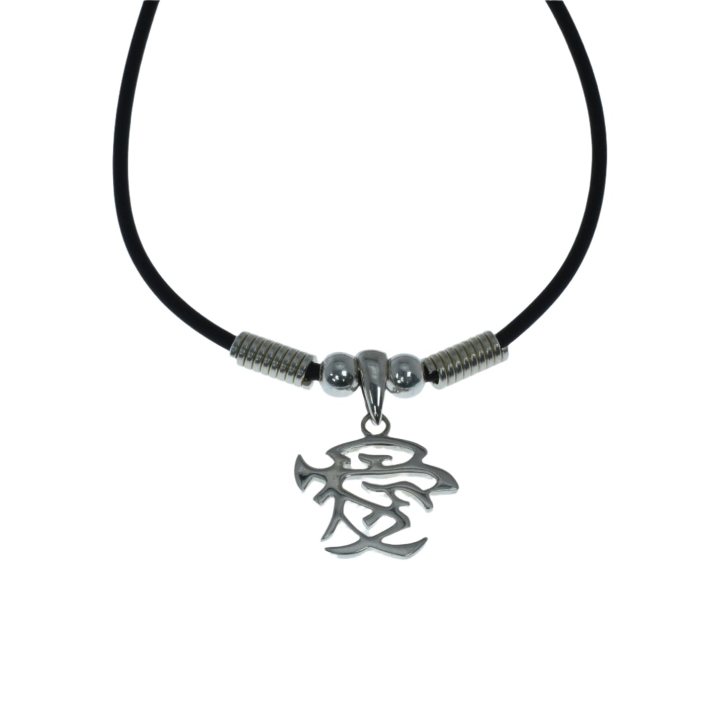 925 Sterling Silver Chinese Character Love Rubber Necklace- SPN00003 Fantastic Jewelry NYC