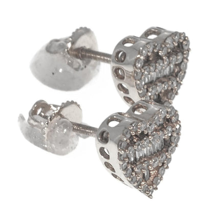 Heart Shaped Diamond Stud Earrings