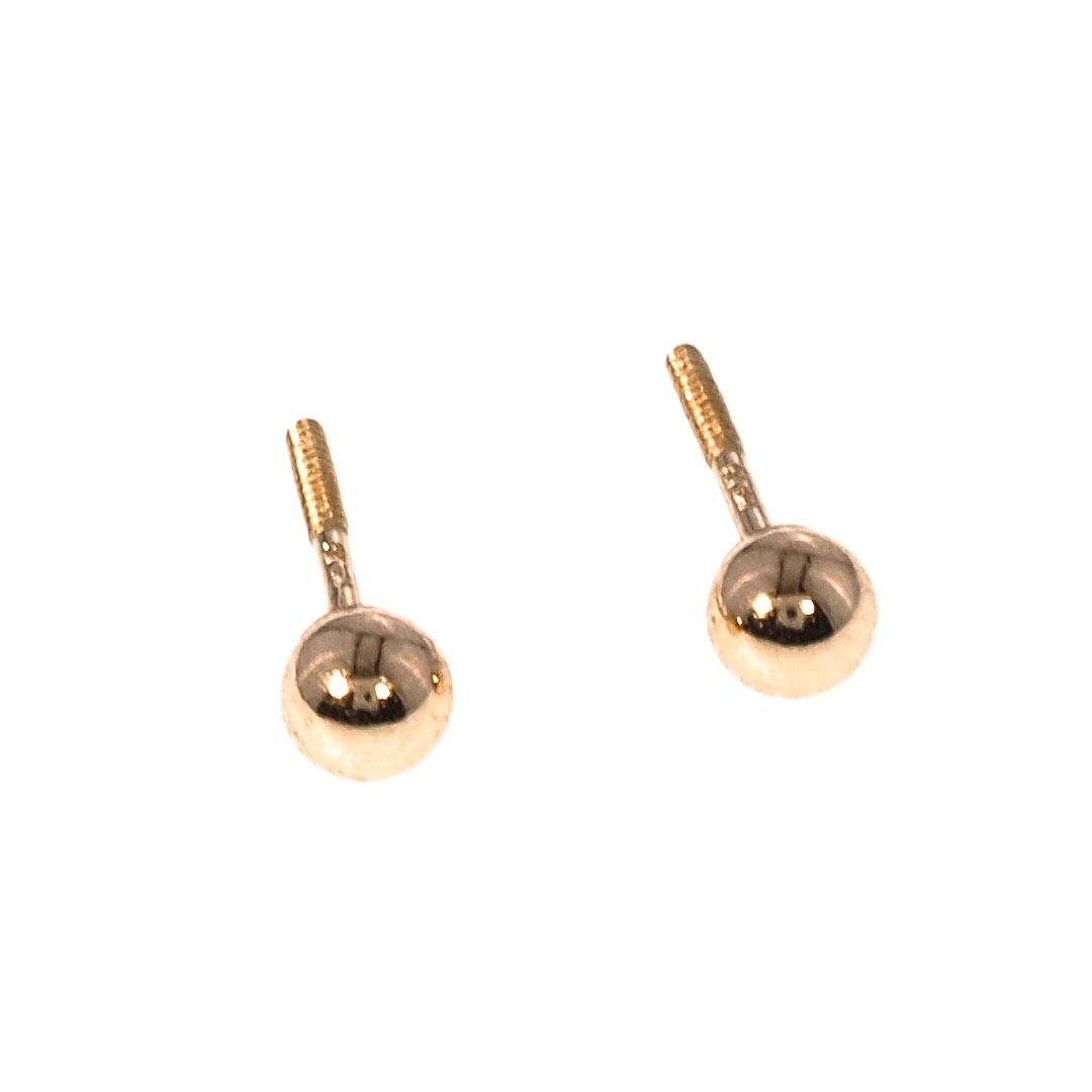 Ball Stud Earrings 14K Gold