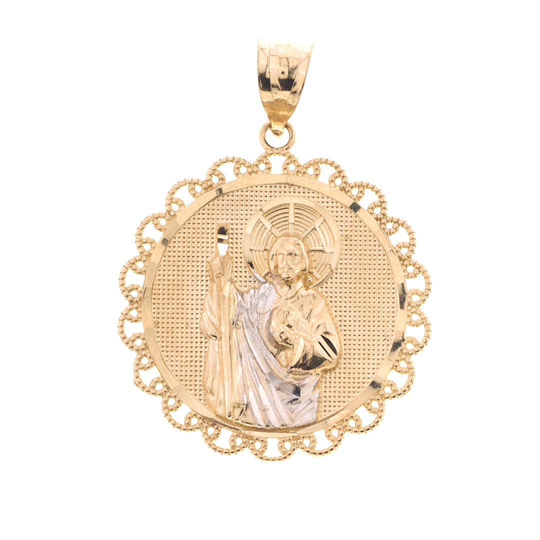 Saint Judas Medallion Pendant | 14K Gold - Fantastic Jewelry NYC