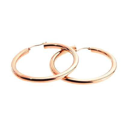 Rose Gold Round  Hoop Earrings | Kids Ladies Child | 14K Gold - Fantastic Jewelry NYC
