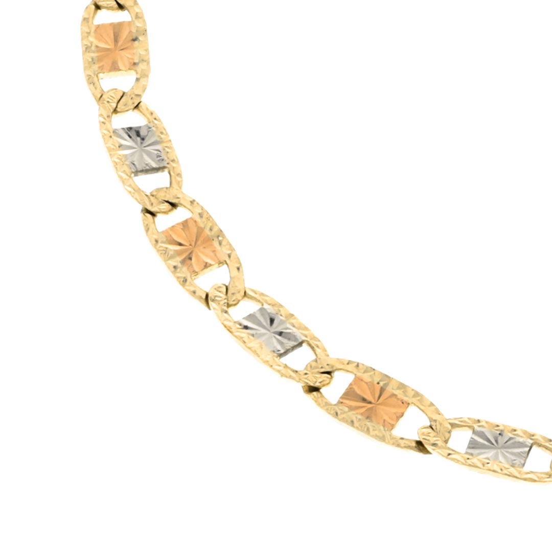Valentino Diamond-Cut Tri-Color Bracelet 14K Gold - Fantastic Jewelry NYC