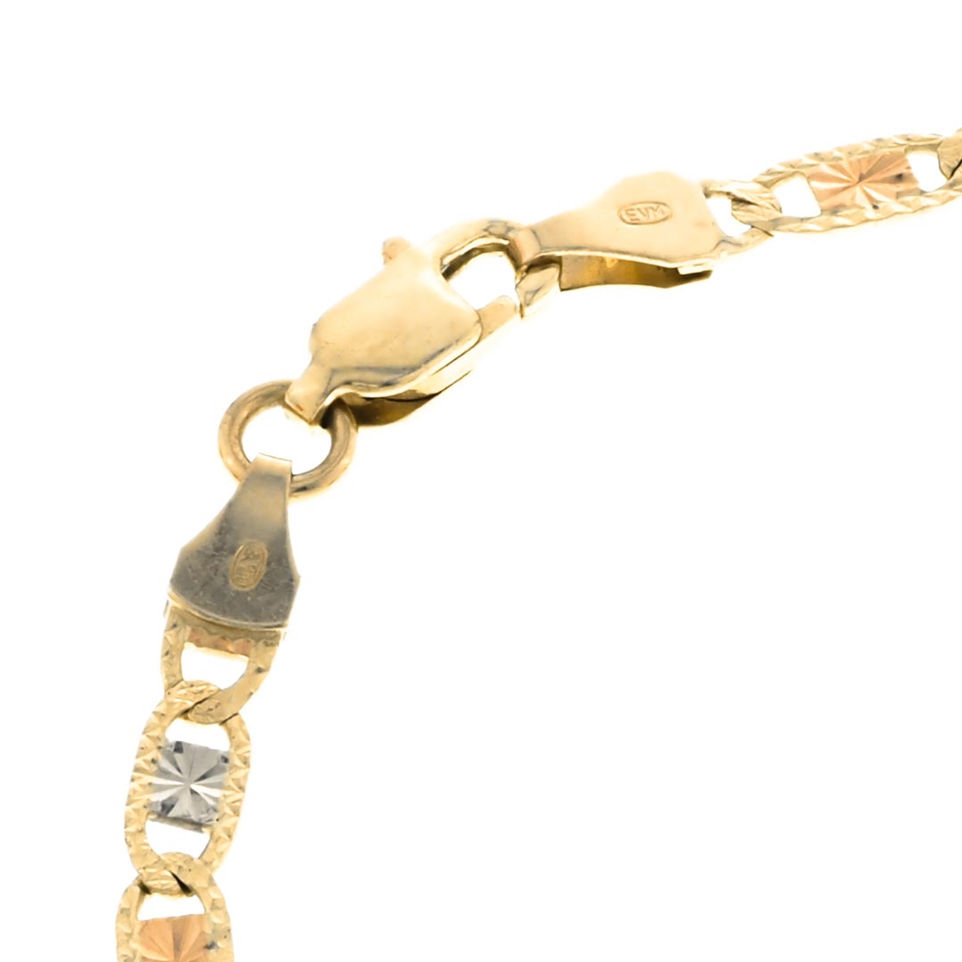 Valentino Diamond-Cut Tri-Color Bracelet 14K Gold - Fantastic Jewelry NYC