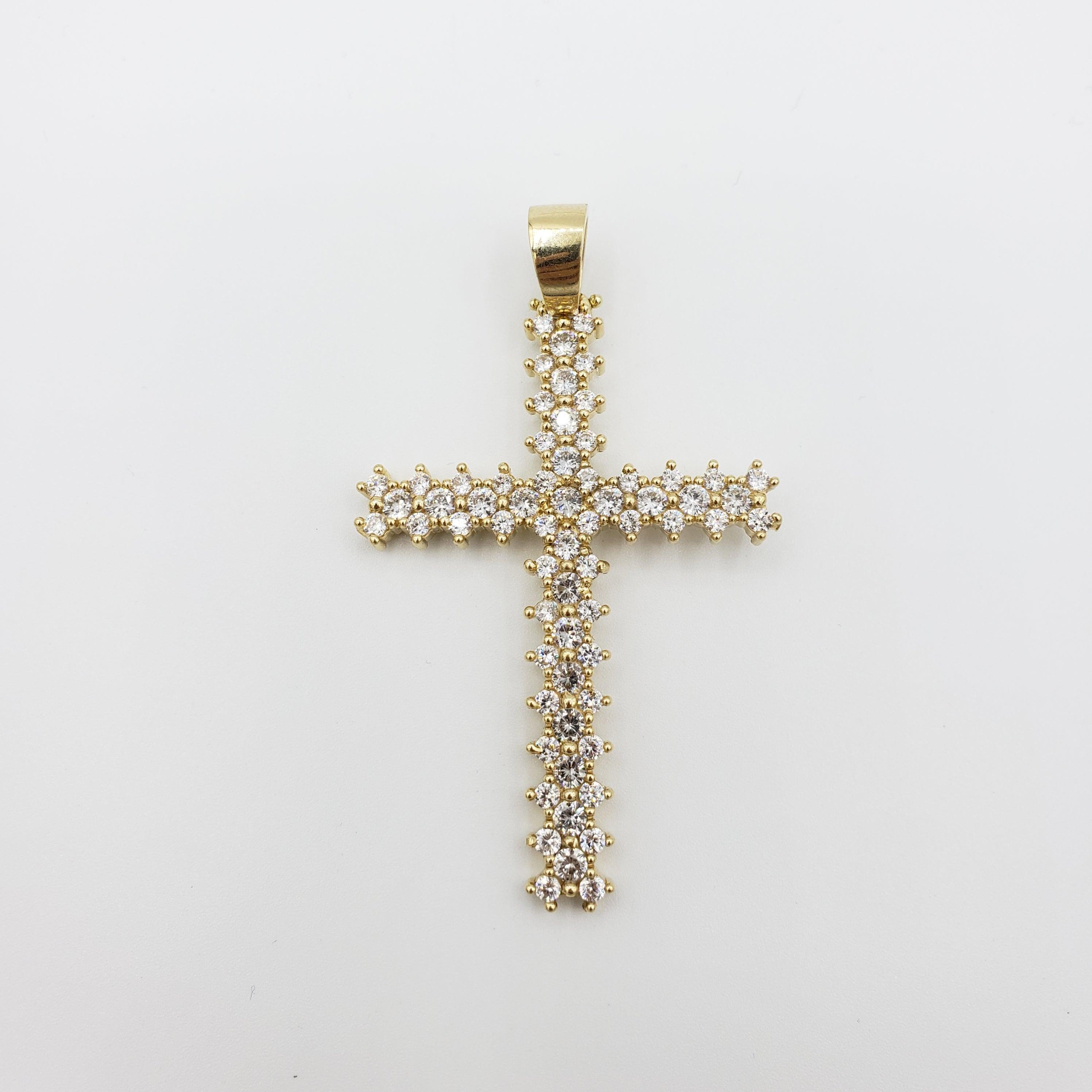 14K Gold- Cluster Cross Pendant Fantastic Jewelry NYC