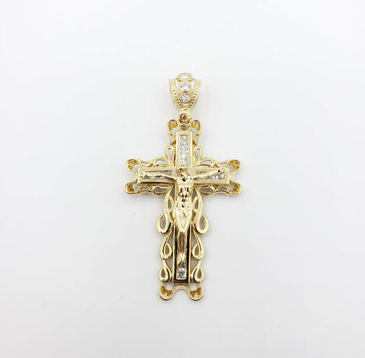 14K Gold- Jesus Vine Cross Pendant