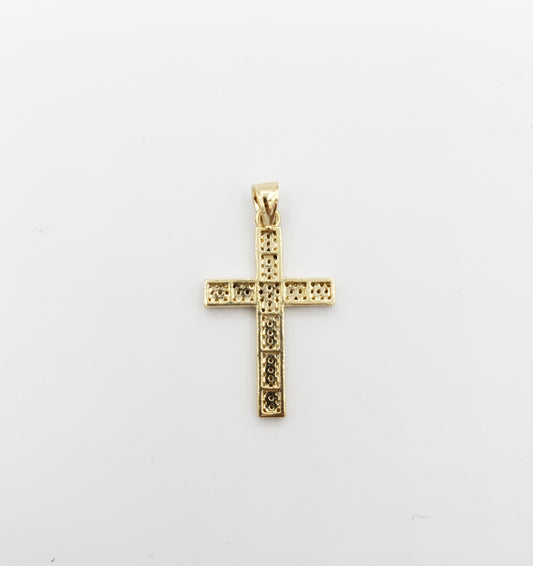 14K Gold- Pave Cross Pendant