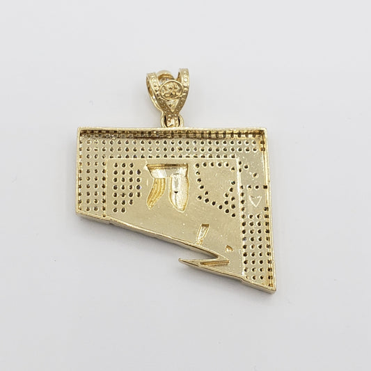 14K Gold- King Card Pendant