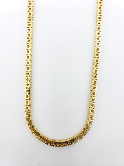 14K Gold- Diamond Tennis Chain 36.7 Grams