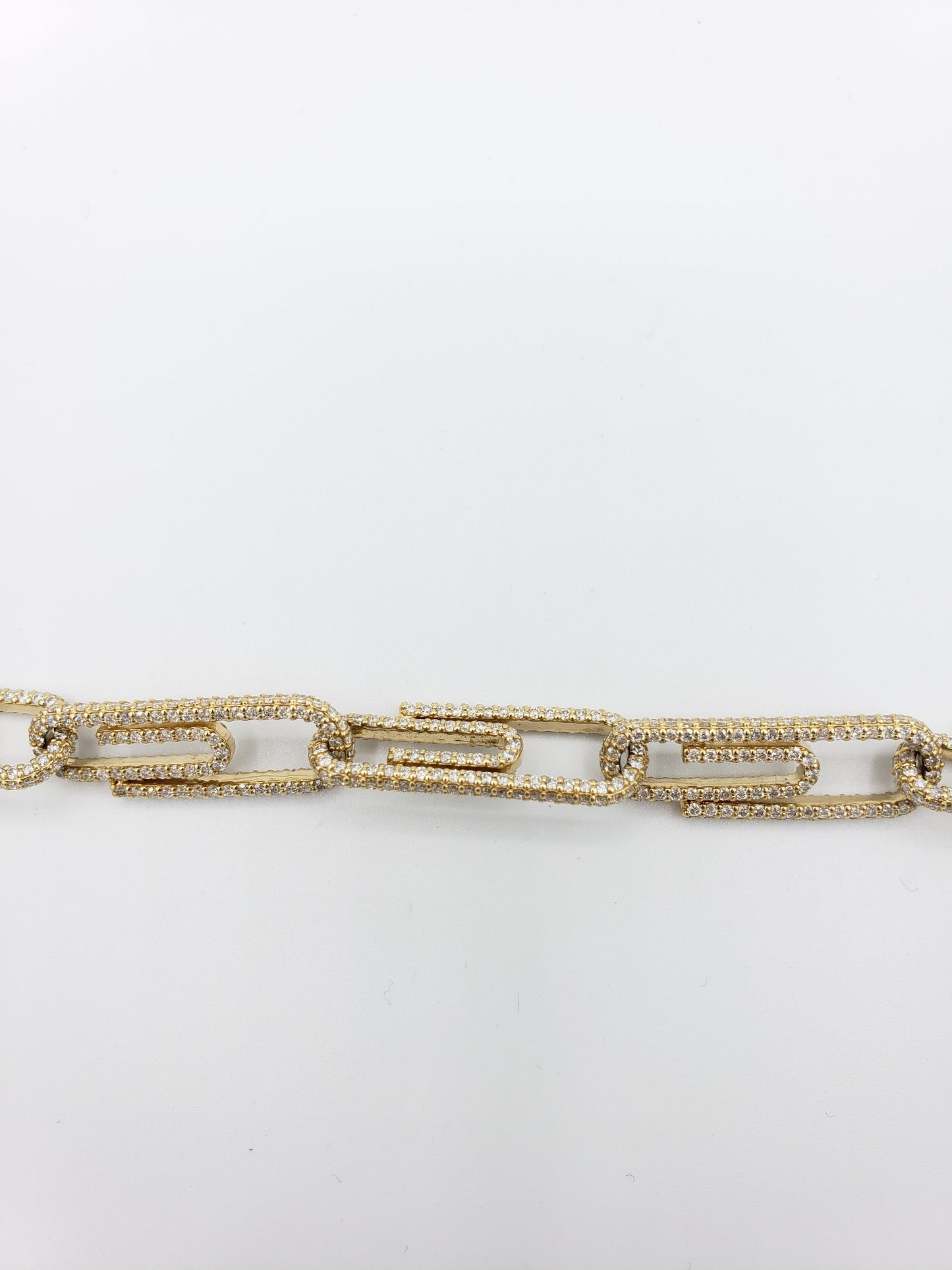 14K Yellow Gold- Diamond Paperclip Chain 73.5 Grams
