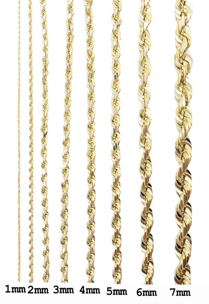 10K Gold- Solid Rope Chain (Yellow Gold)