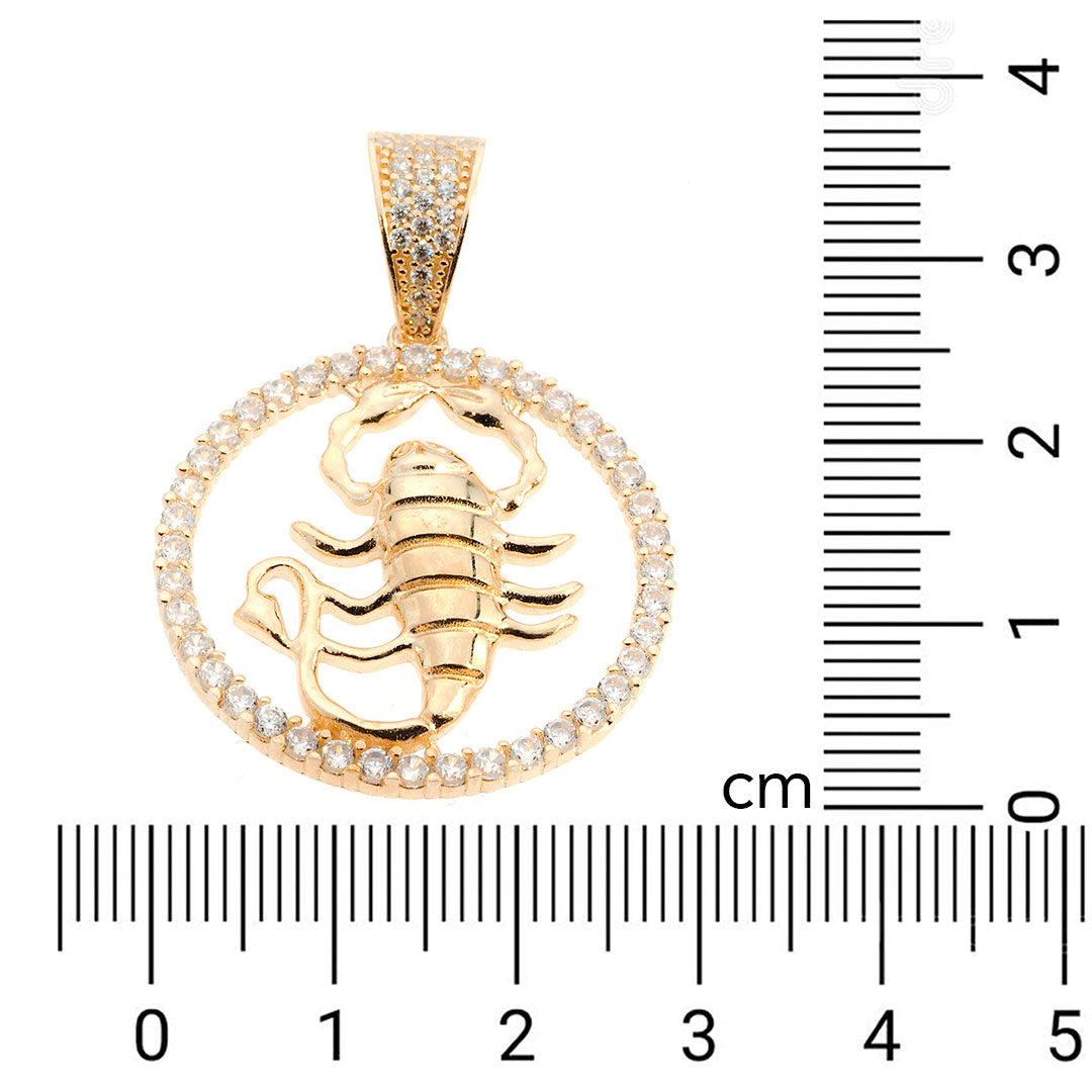 Scorpio Zodiac Pendant | 14K Gold With Cz - Fantastic Jewelry NYC