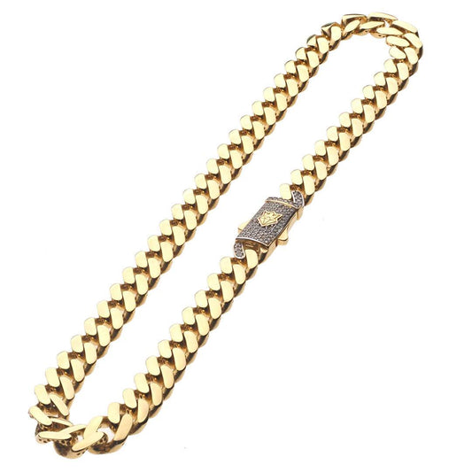 Milano Anklet 14K Gold With CZ Iced Box