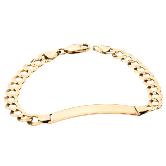 Cuban Link Bracelet With Frame 14K Gold