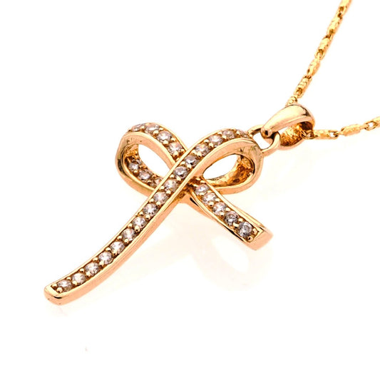 4K Gold Pendant with Intricate Cross Design